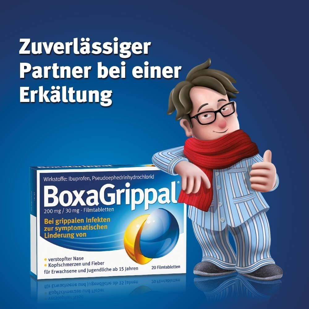 BoxaGrippal® 200 mg/30 mg - Filmtabletten Jetzt 10% sparen mit dem Code boxagrippal10* 20 St 20 St Filmtabletten