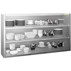 Offener Wandschrank aus Edelstahl 1400x400 mm - Höhe 1000 mm PREMIUM - GOLDINOX