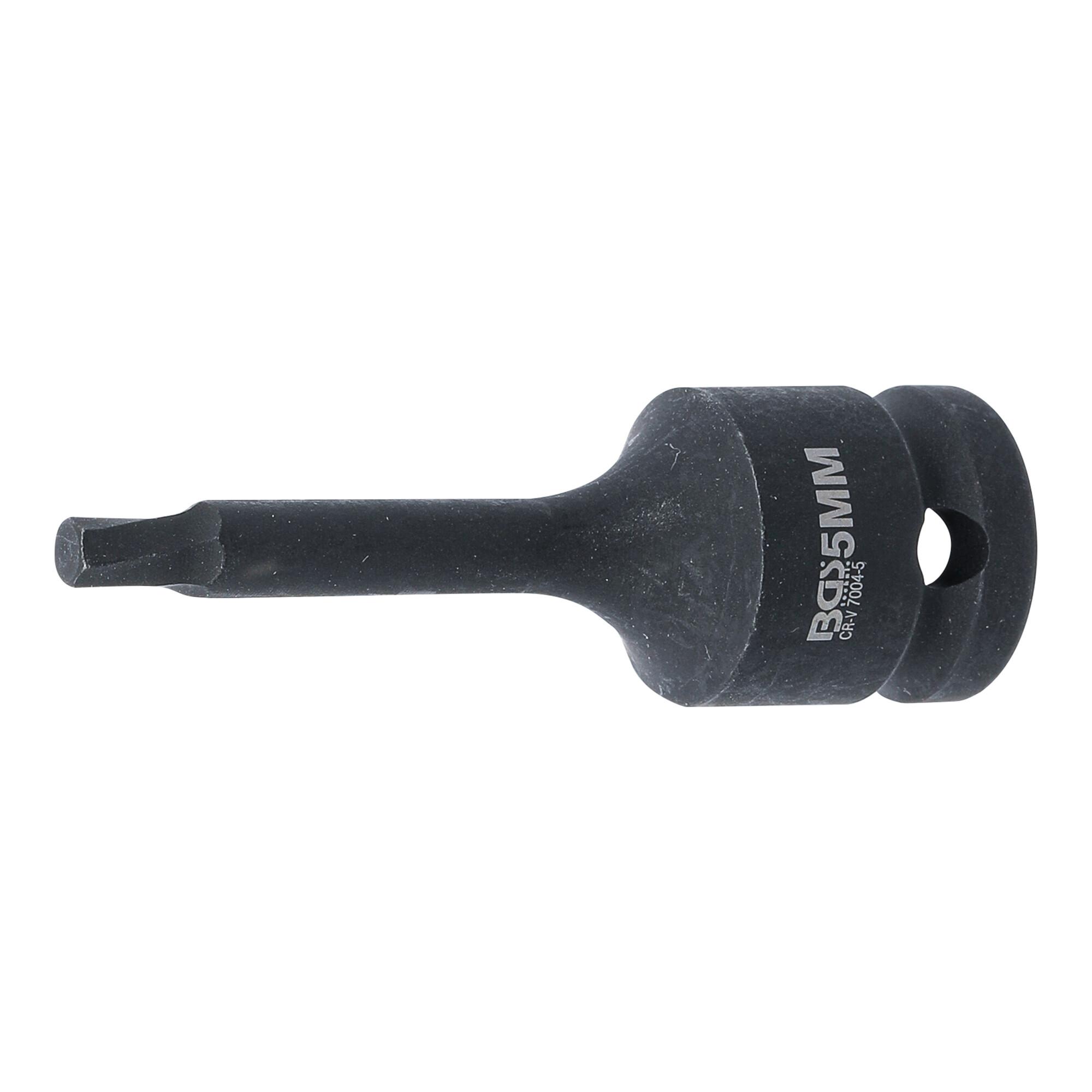 BGS Schraubenausdreher 7004-5, Antrieb Innenvierkant 12,5 mm (1/2"), für defekten Innensechskant 5 mm ; BGS technic)
