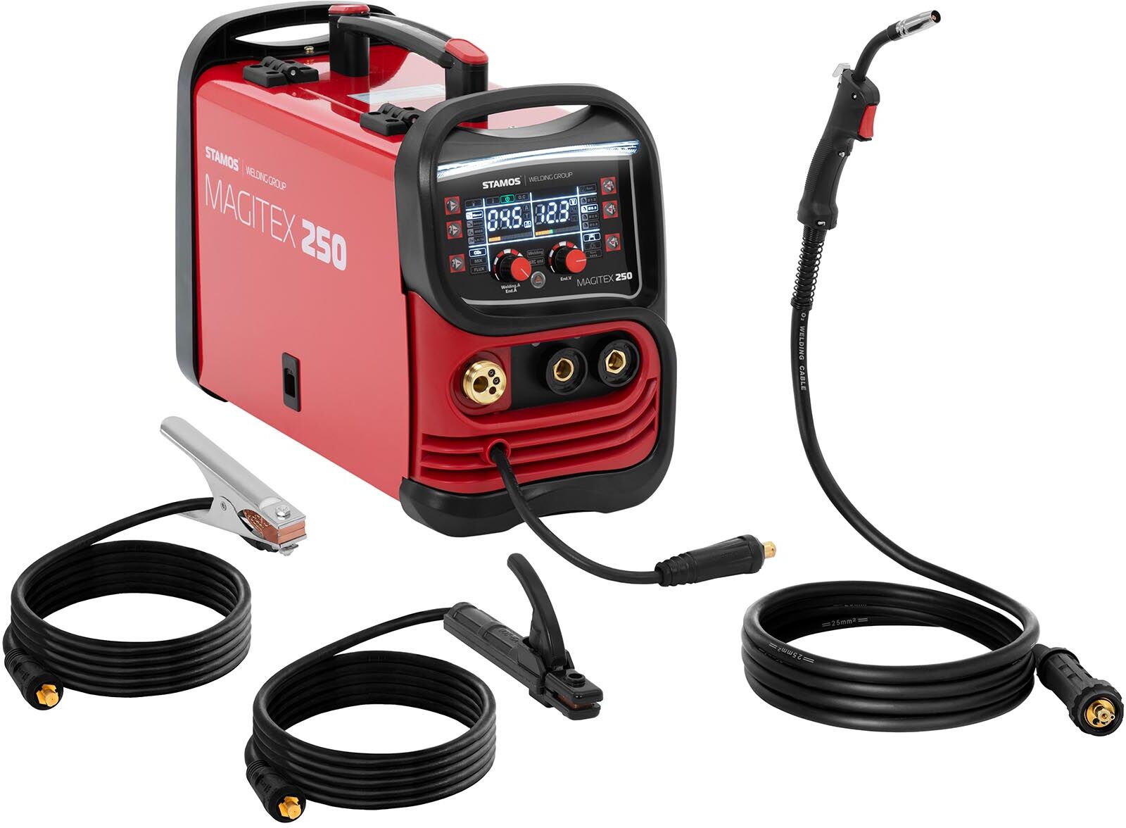 Stamos Germany MIG MAG-svejser - 180 A - 60 % arbejdscyklus - TIG liftarc - MMA - FCAW MAGITEX 250