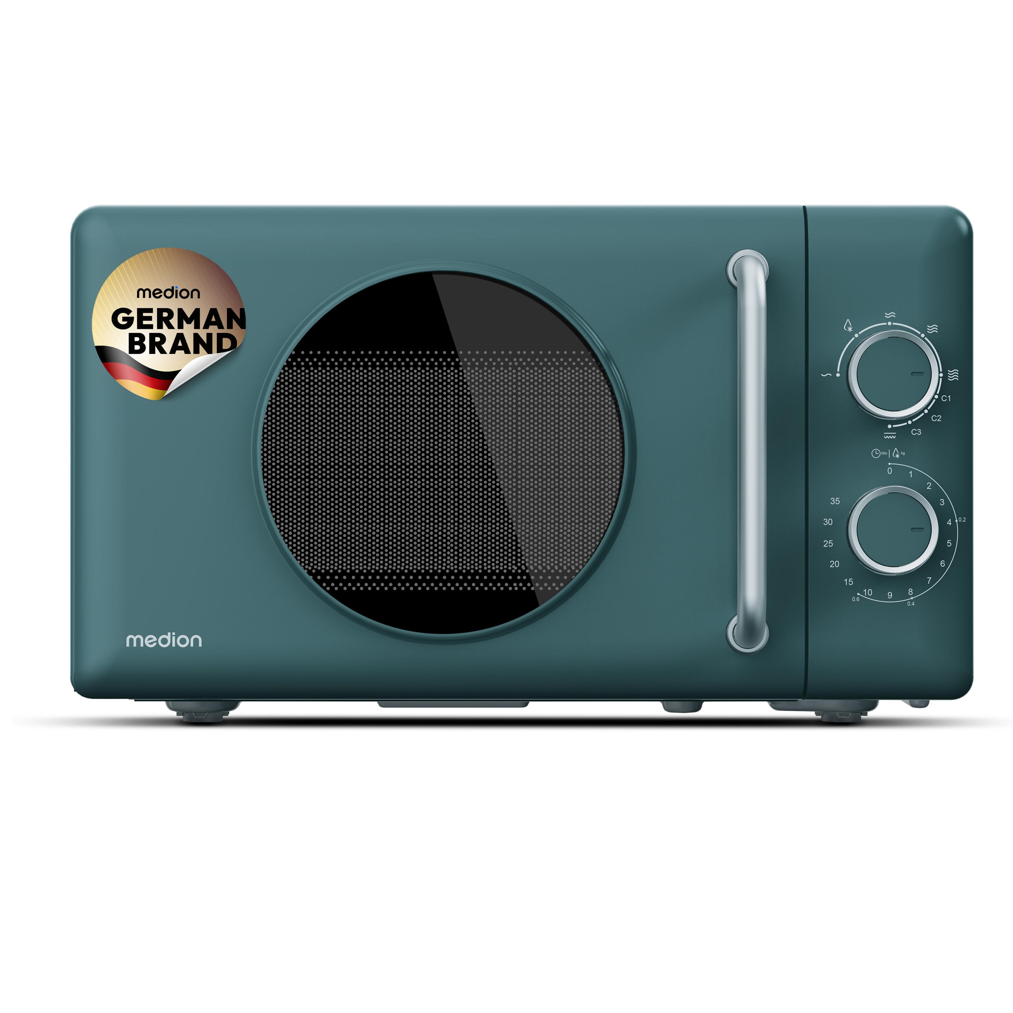 Medion MD100119 Retro Mikrowelle petrol 800W 20L 50079843