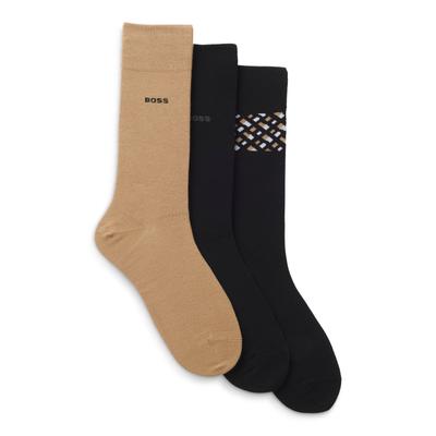 Businesssocken BOSS "3P RS Giftset CC", Herren, Gr. 40-46, Sockengröße, beige (open miscellaneous 960), Baumwollmischung, gemustert, normal, Socken, mit Strickbündchen