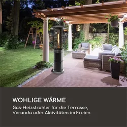 Goldflame Deluxe Terrassenheizstrahler 36.000BTU/11kW mobil Edelstahl Silber