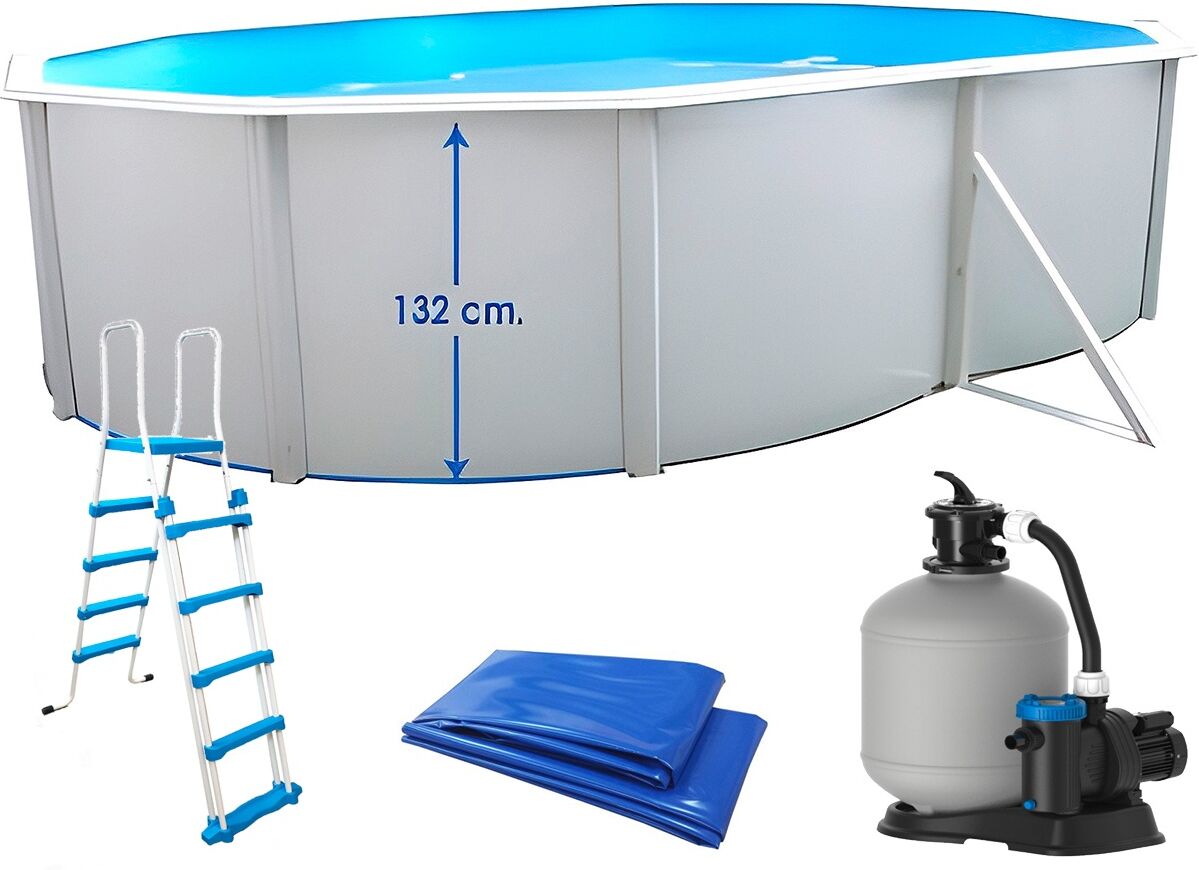 Piscine hors-sol acier Toi MAGNUM ovale 550x366x132cm filtre à sable 6m3/h