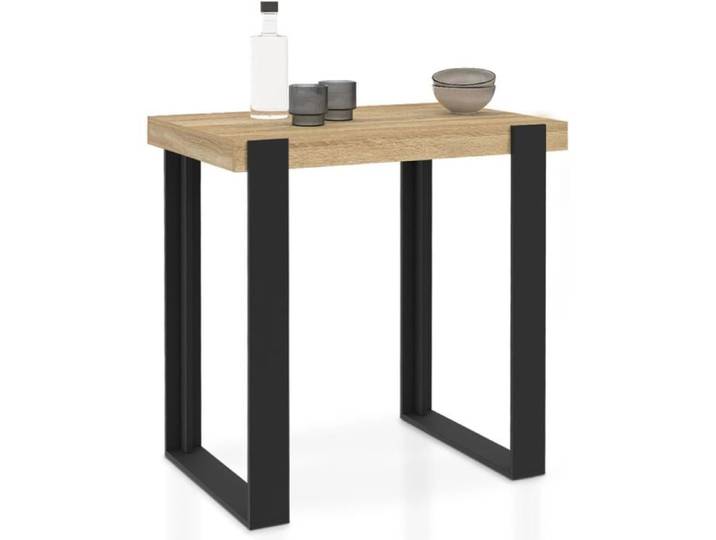 IDMarket Table de Bar Haute Phoenix Bois et Noir 90x60x90 cm