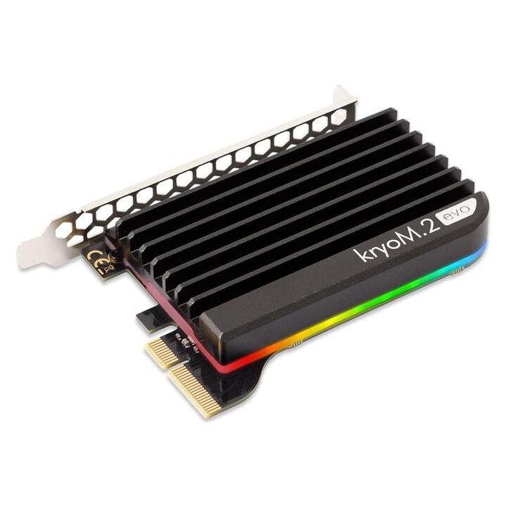 Aqua Computer kryoM.2 RGBpx PCIe 5.0 x4 Adapter für M.2 PCIe SSD, M-Key, mit Passivkühler (53316)