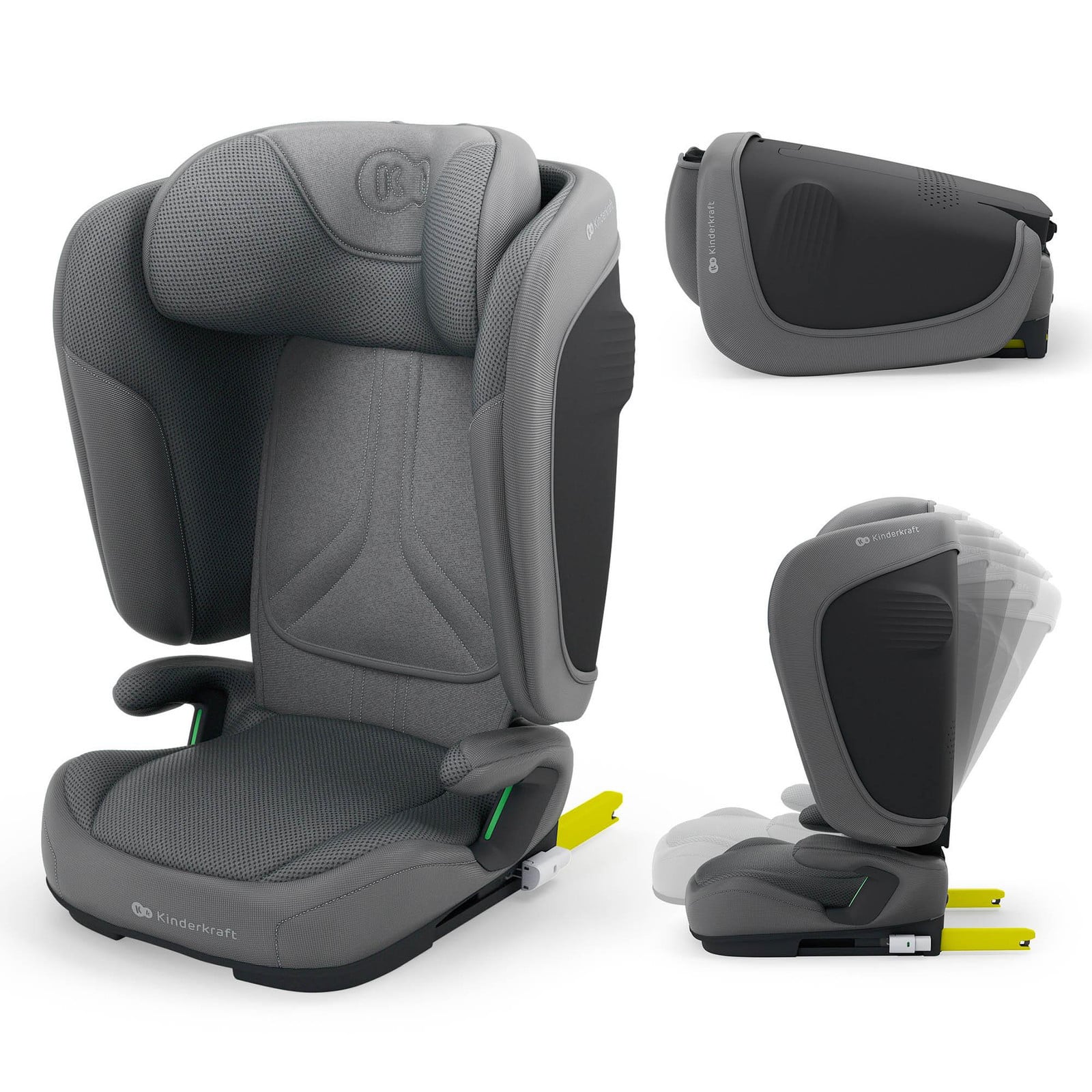 Kinderkraft UNITY 2 Kinderzitje voor kinderen van 100-150 cm en 15-36 kg, opvouwbaar met ISOFIX, SPS+, H-GUARD en AIR FLOW ventilatiesysteem