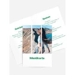 Menükarten Geburtstag selbst gestalten mit Spruch und Fotos im Onlinedesigner bei Meine-Kartenmanufaktur.de