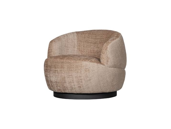 Fauteuil pivotant en chenille sable WOOLLY