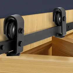 VEVOR Schiebetürsystem für faltbare Schiebetüren, 132 cm Laufschiene Schiebetürbeschlag, geeignet für zwei 61 cm große Schrank-, Speisekammer- & Wäschetüren (nicht im Lieferumfang enthalten)