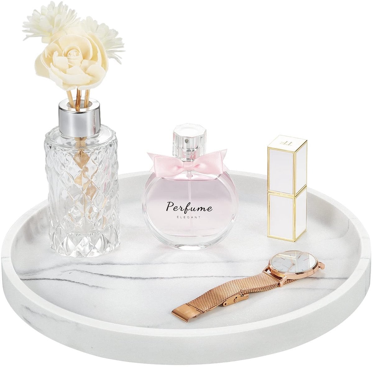 Emibele Cosmetic Tray Makeup Organizer - Sand White - Marmerlook