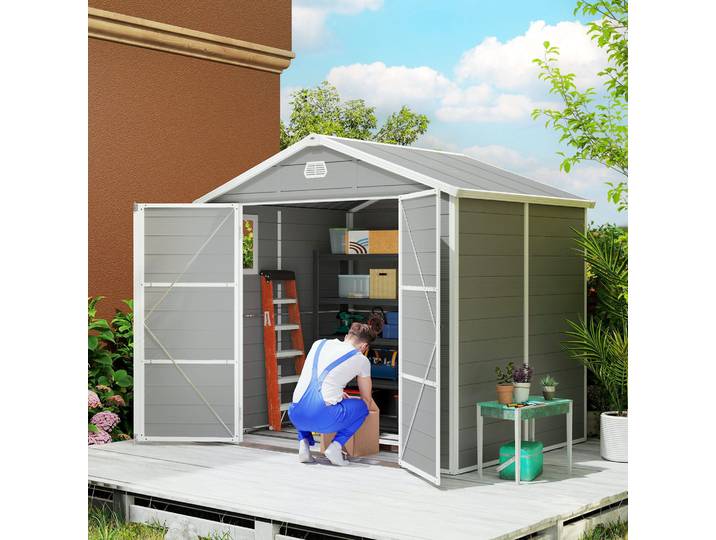 Outsunny Abri de Jardin 4,1m² Toit Pignon 240x190x228 cm