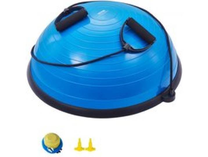 VEVOR Halb-Gymnastikball-Trainer, 584 mm Balance Ball Trainer, 300 kg Tragkraft Stabilitätsball, Yoga-Ball mit Widerstandsbändern und Fußpumpe, Kraft-Fitnessball für das Heim-Fitnessstudio, Blau