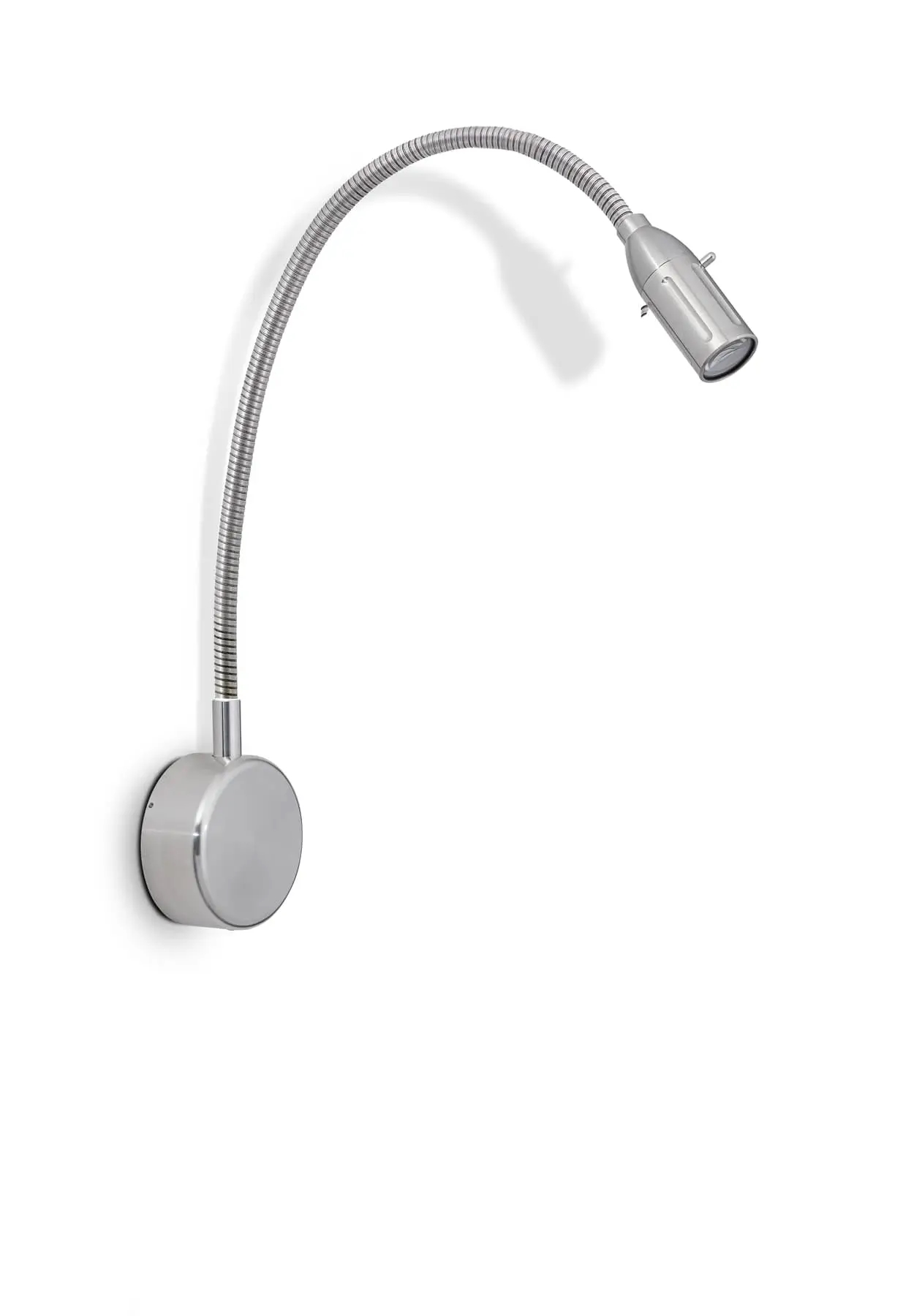 Less´n´more ZEUS LED-Wandleuchte, Kopf Alu, 45 cm Flexwelle Aluminium, Dali Z-BWL2-D-KA-FA 4251908546091
