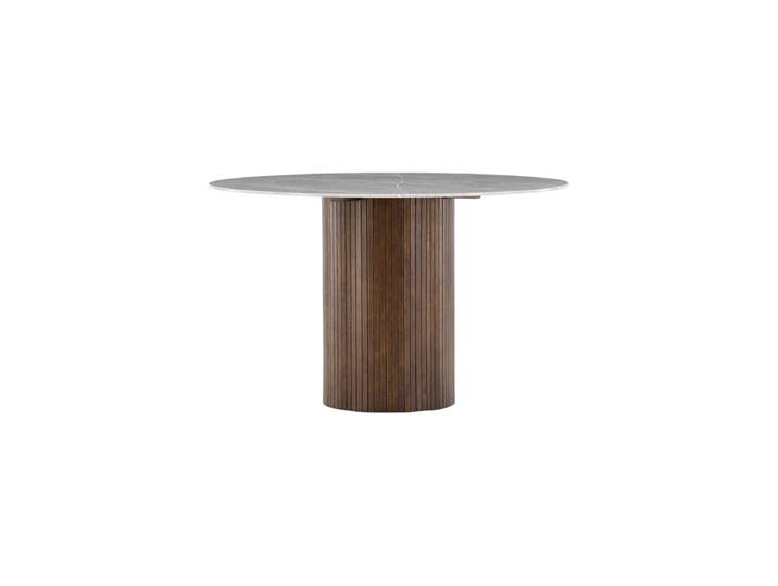 Runder Design Esstisch „Häron“ Ø 120 cm Marmor Mocca, Dunkelgrau VE DESIGN