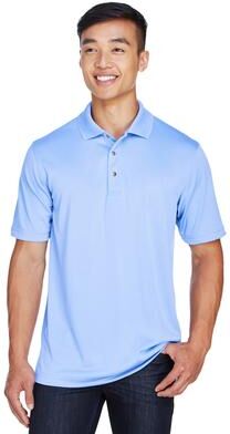 Harriton M345 Men's Advantage Snag Protection Plus IL Snap Placket Polo Shirt in Industry Blue size Small   Polyester