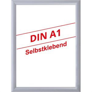 Böttcher-AG Klapprahmen 25 mm Profil, DIN A1, silber, Aluminium, selbstklebend, Fenstermontage, doppelseitig
