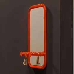 Wandspiegel Flurspiegel mit Metallrahmen in Orange