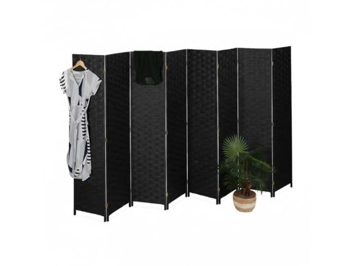 Relaxdays Paravent intérieur\, 8 Parties\, HxL 170 x 320 cm\, séparateur Pliable\, Bois & Corde Papier\, différentes Couleurs