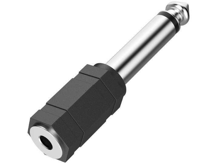 Hama Audio-adapter, 3,5mm jack koppeling mono - 6,3mm jack stekker mono Mini jack kabel Zwart