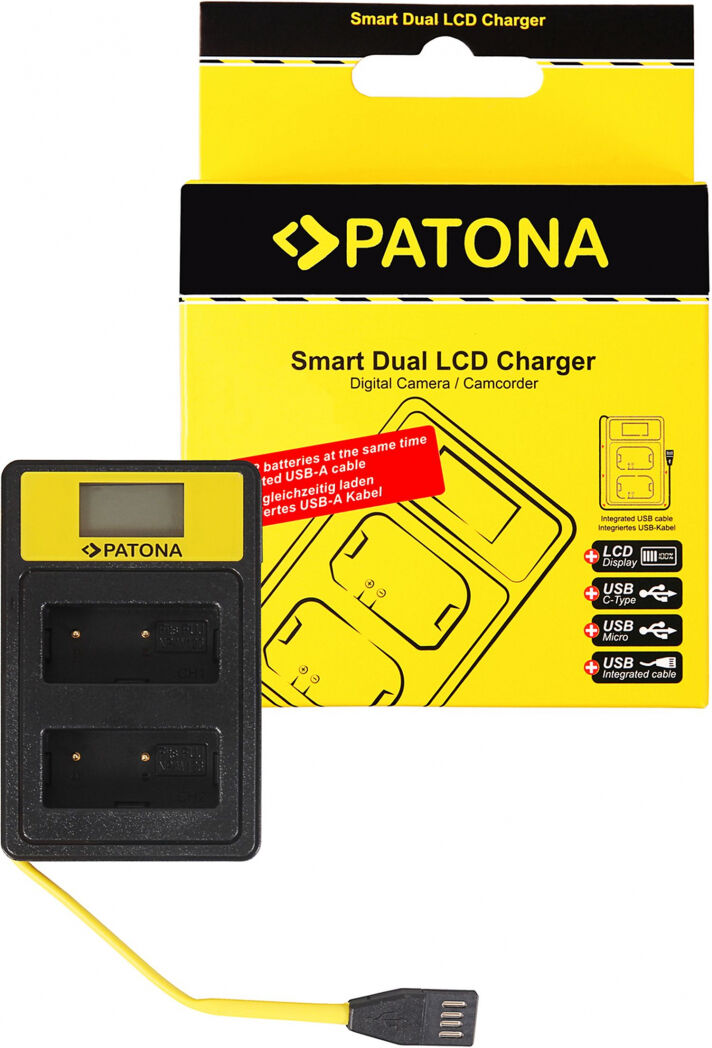 PATONA Smart Dual LCD USB Ladegerät für Canon LP-E12