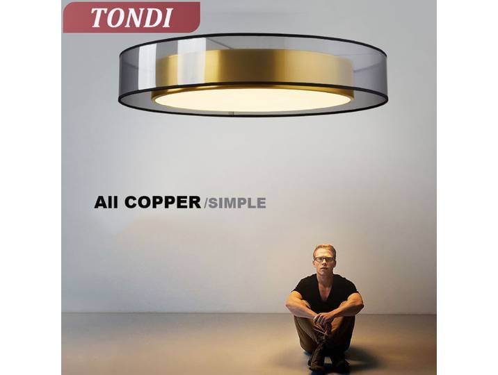 TONDI nouveau nordique minimaliste LED plafonnier pour chambre Restaurant étude créative plafonnier cuivre décoration de la maison