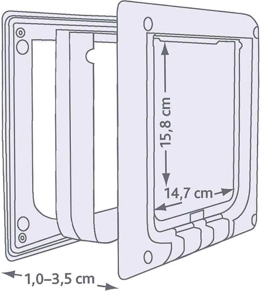 Elektromagnetisch Kattenluik met 4 Functies - Wit - 21,1 x 24,4 cm
