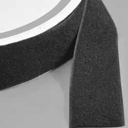 Klettband zum Nähen, Flausch (Rolle mit 25 m) 50 mm | schwarz, Nylon, Polyester