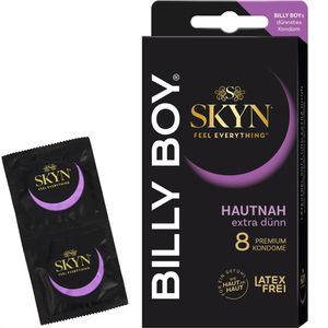Billy-Boy Kondome SKYN Hautnah extra dünn, 53 mm, latexfrei, 8 Stück