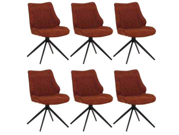 ESSZIMMERSTUHL Schwarz, Rotbraun 6er-Set