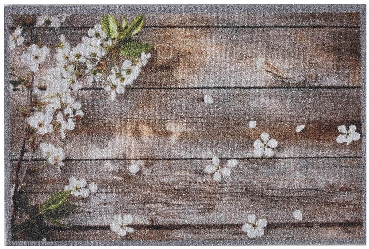 MD Entree Deurmat Impression Flowers On Wood - 40 x 60 cm