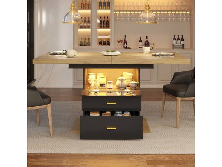 NuvlaGu - Table à manger - Table extensible 110(140)x80x75cm - Pour les salles à manger les cuisines ou les terrasses - Noir