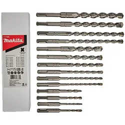 Makita, Bohrereinsatz, Bohrerset SDS-PLUS für Mauerwerk (10, 12, 14, 16, 5, 6, 7, 8)