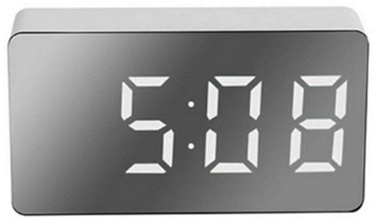 Dailygoods Digitale Spiegelwekker met LED-display, 3 alarmen en temperatuurmeting