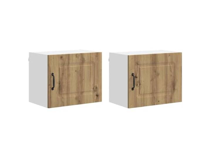 HKTMGDNG 2er Set Küchen Wandschrank Artisan Eiche Holzwerkstoff 50x31cm Praktisches 2er Set Wandschränke schafft wertvollen Stauraum in Küche und Essbereich ohne Bodenfläche zu blockieren.