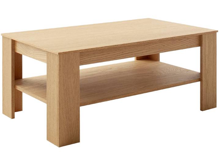 Couchtisch MCA LIVING Araya Couchtisch , braun (eichenfarben, eichenfarben, eichenfarben), B:115cm H:46cm T:65cm, Holzwerkstoffplatte Eiche furniert, geölt, Tische, Couchtisch, FSC-Mix, Couchtisch mit Ablage