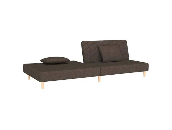 Canapé-lit convertible 2 places - SOLOMOON - 200x84 5x69 cm - Marron - Tissu polyester - Cadre en bois