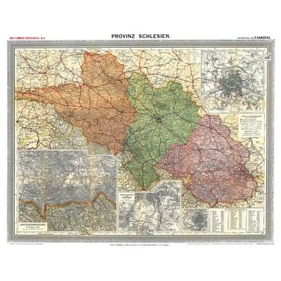 Historische Karte: Provinz SCHLESIEN im Deutschen Reich - um 1910 [gerollt], Sonstige von Friedrich Handtke, Verlag Rockstuhl, 978-3-95966-337-3