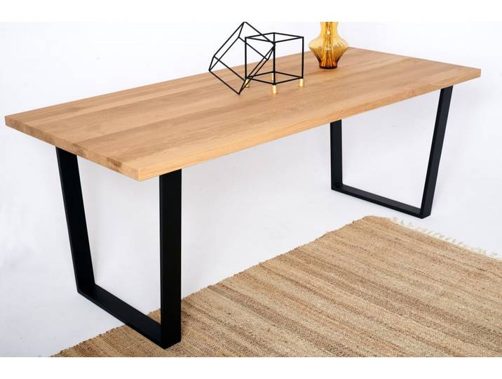 Tisch DURANT aus Massivholz Verchromt