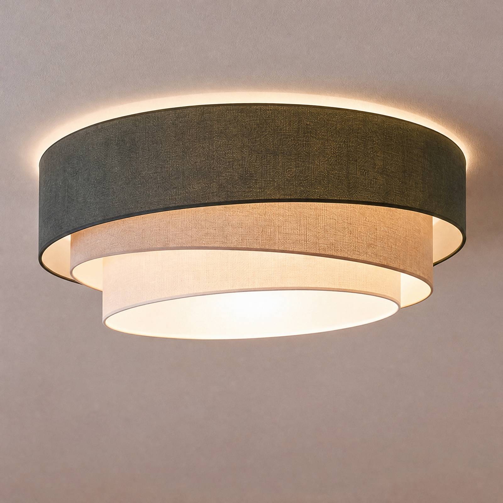 Deckenlampe Trio Duolla, für Küche, Textil / Stoff / Seide, Junges Wohnen, Deckenlampe