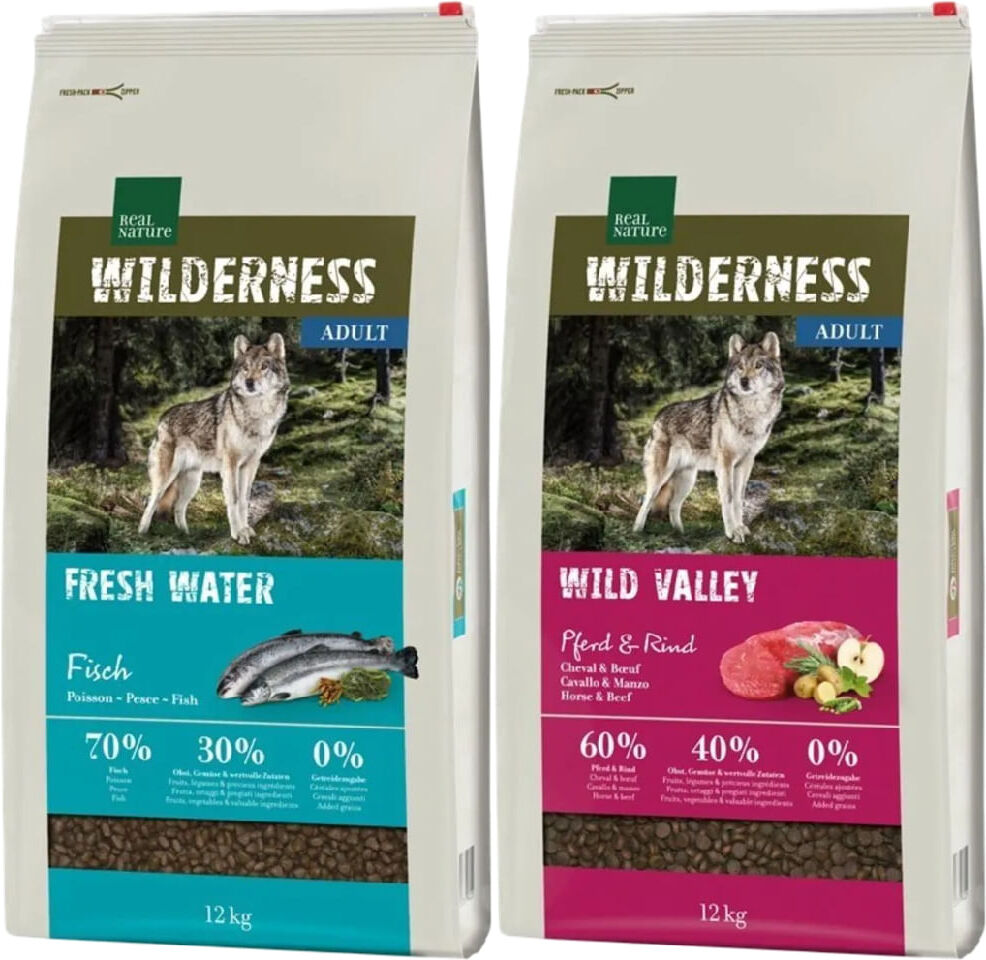 Kit Multigusto 2x12KG Real Nature Wilderness Dog Fresh Water + Wild Valley MIX MULTIGUSTO
