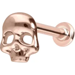 14 Karat Gold Labret mit Innengewinde TOTENKOPF