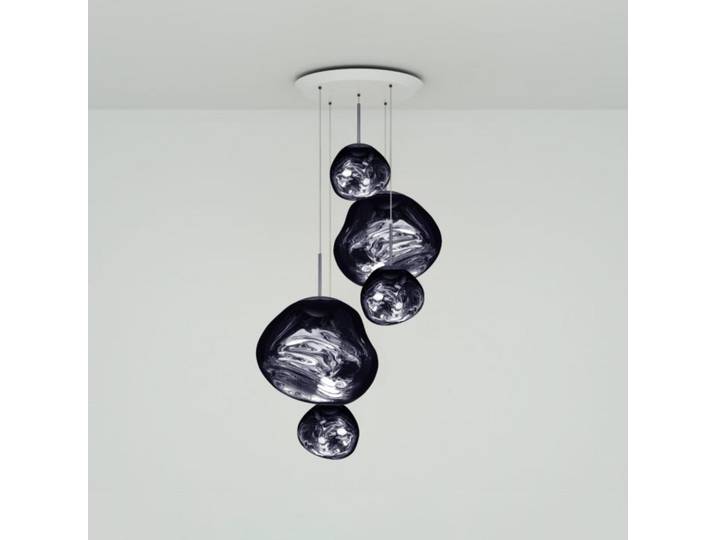 Melt Large Round Hängelampe, rauch, 5-flammig - Tom Dixon - Wohnzimmer - Design - Kunststoff - Mehrflammig