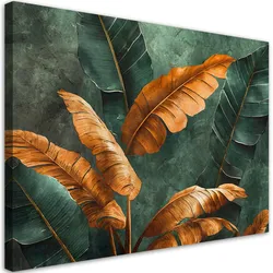 WANDBILD tropische bananen blätter