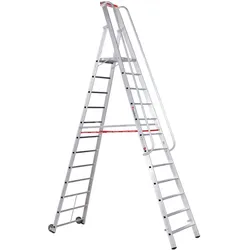 Euroline Alu-Stufenstehleiter mit großer Standplattform (Rutschhemmung R13) Nr. 32677 ...