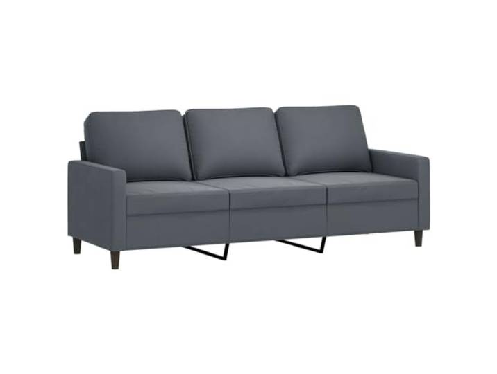 GHVBNMF 3-Sitzer Sofa Samt Dunkelgrau Polstersofa mit Metallgestell 198 cm Elegante 3er Couch aus Samt mit weicher Schaumstoffpolsterung für Ihr Wohnzimmer, stabil und gemütlich.