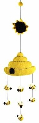 Global Crafts Handmade Felt Beehive Mobile (Nepal)
