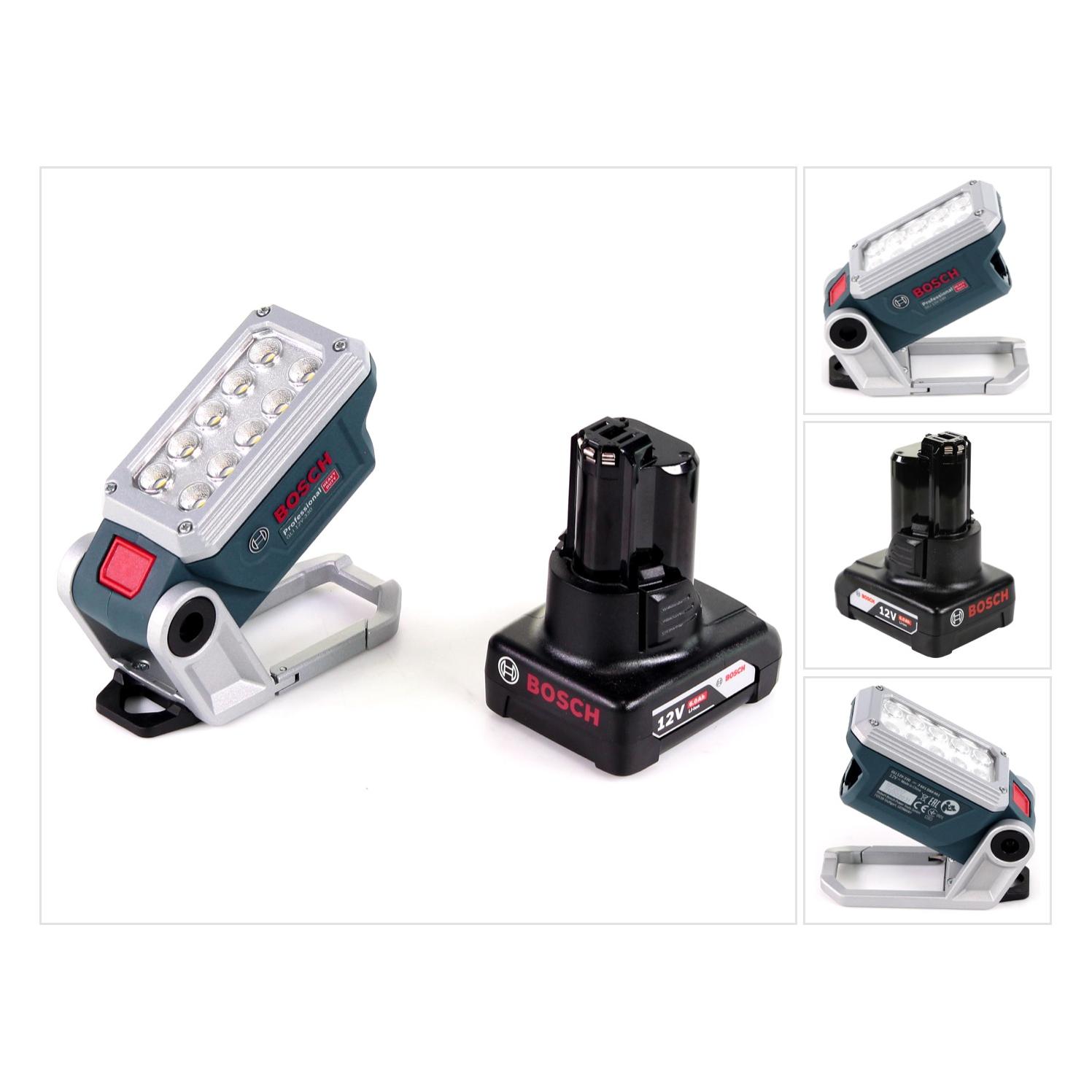 Bosch Professional Akku Lampe GLI 12V-330 DeciLED + 1x 6,0 Ah Akku - ohne Ladegerät (06014A0000)