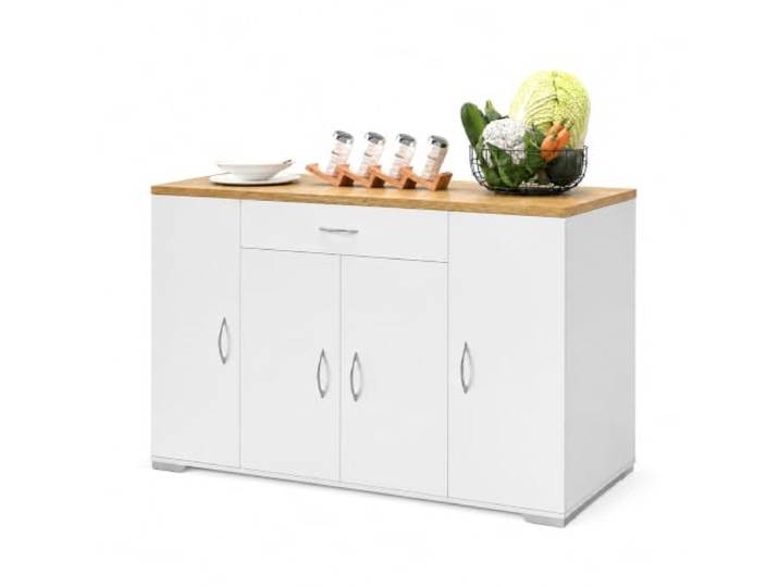 Amveya Sideboard Buffetschrank Weiß modern schmal Esszimmer 110×30×70cm Anrichte Geschirrschrank Aufbewahrungsschrank mit geschlossenem Stauraum für geordnete Esszimmeraufbewahrung im Alltag