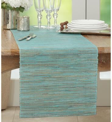 Saro Lifestyle Nubby Table Runner With Shimmering Woven Design